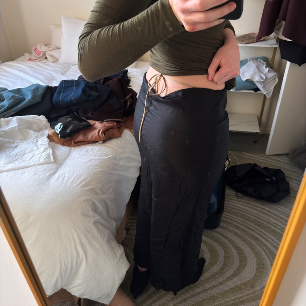 Weekend Stories Black Maxi Skirt Open Back